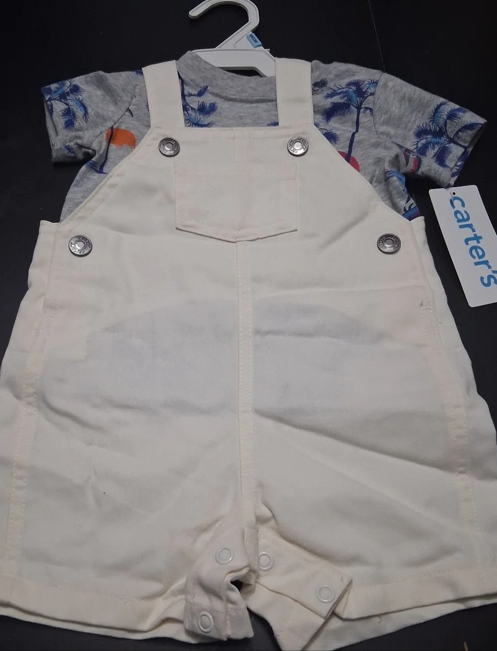NWT Carters 2 Piece Shirt  & Romper Set   Size 6mo